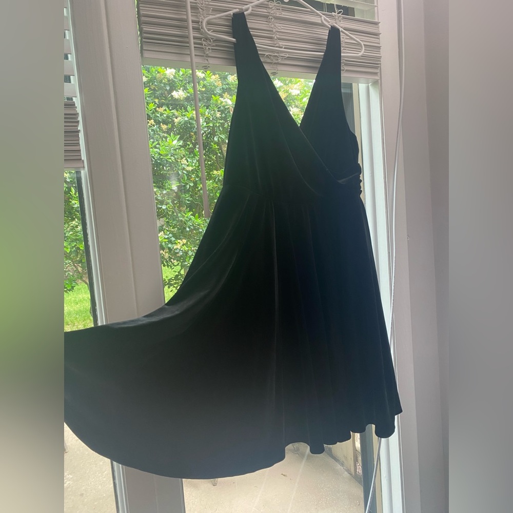 Torrid, black velvet dress, 14